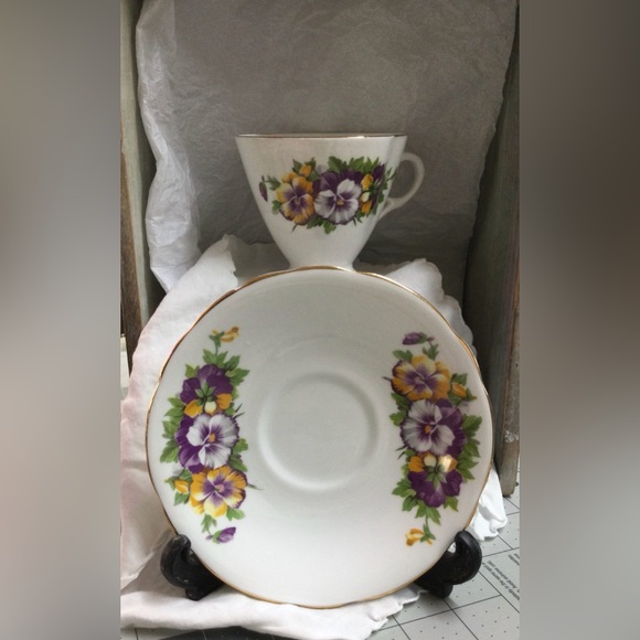 Clarence Other - Vintage Clarence Bone China Tea cup and Saucer. Viola Time